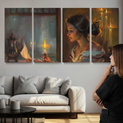 Woman by Candlelight by Daniel Gerhartz Wall Art