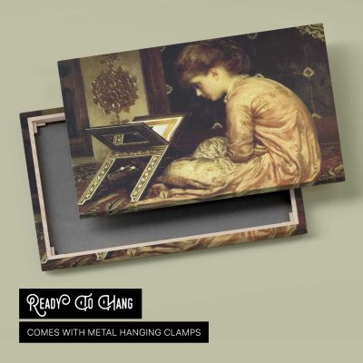 Woman Playing a Keyboard Instrument by Frederic Leighton Canvas Wall Art Print