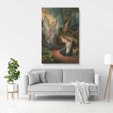 Biblical scene Christ with angel canvas wall art