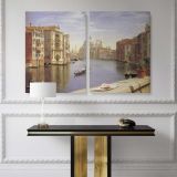 Grand Canal border, Venice scene illustration canvas wall art - Image 2