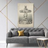 The Easter cross Vintage canvas wall art - Image 2