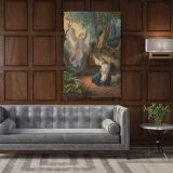 Biblical scene Christ with angel canvas wall art - Image 3