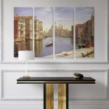 Grand Canal border, Venice scene illustration canvas wall art - Image 4