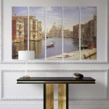Grand Canal border, Venice scene illustration canvas wall art - Image 5