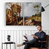 24tares by Abraham Bloemaert - two-panel canvas displayed in a reading room