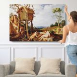 24tares by Abraham Bloemaert - single-panel canvas shown with a person for scale