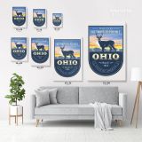 OHIO With God State of America Emblem Canvas Wall Artwork For Mural Wall Hanging - Image 3