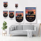 Oklahoma Sooner State of America Emblem Canvas Wall Artwork For Mural Wall Hanging - Image 3
