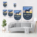 New Jersey State of America Emblem Canvas Wall Artwork Mural Print - Image 3