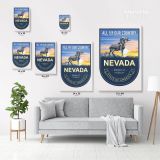 Nevada All For Our Country State of America Emblem Canvas Wall Artwork Mural Print - Image 3