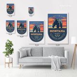 Montana Big Sky Country State of America Emblem Canvas Wall Artwork Mural Print - Image 3