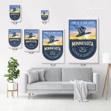 Minnesota Land of 10000 Lakes State of America Emblem Canvas Wall Artwork Mural Print - Image 3