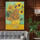 Twelve Sunflowers by Van Gogh Print - Floral Yellow Vase Art