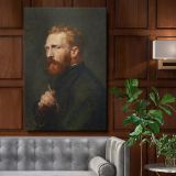 Portrait of Van Gogh by John Russell - Warm Tones Impressionist Portrait canvas wall art