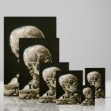 Head of a Skeleton with a Burning Cigarette by Van Gogh - Dark Humour Skull Art canvas wall art - Image 4