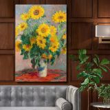 Bouquet of Sunflowers by Claude Monet - Vibrant Yellow Floral Vase Art canvas wall art