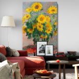 Bouquet of Sunflowers by Claude Monet - Vibrant Yellow Floral Vase Art canvas wall art - Image 8