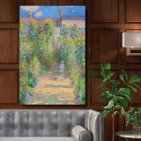 The Artist's Garden at VŽtheuil by Claude Monet - Child, Dog & Sunflowers Scene canvas wall art