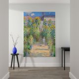 The Artist's Garden at VŽtheuil by Claude Monet - Child, Dog & Sunflowers Scene canvas wall art - Image 2