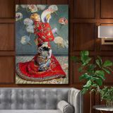 Camille Monet in Japanese Costume by Claude Monet - Red Kimono Oriental Style canvas wall art