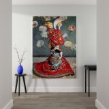 Camille Monet in Japanese Costume by Claude Monet - Red Kimono Oriental Style canvas wall art - Image 2