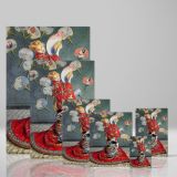 Camille Monet in Japanese Costume by Claude Monet - Red Kimono Oriental Style canvas wall art - Image 4