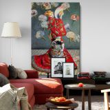 Camille Monet in Japanese Costume by Claude Monet - Red Kimono Oriental Style canvas wall art - Image 8
