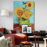 Vase with Three Sunflowers by Van Gogh - Yellow Flower Still Life Print - Image 8