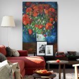 Vase with Poppies - Red Flowers in Green Vase on Dark Table By Vincent van Gogh canvas wall art - Image 8