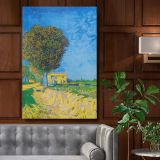 A Lane Near Arles - Blue Sky and Golden Fields Landscape By Vincent van Gogh canvas wall art