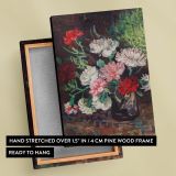 Vase with Carnations - Red and White Floral Still Life By Vincent van Gogh canvas wall art - Image 6