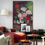 Vase with Carnations - Red and White Floral Still Life By Vincent van Gogh canvas wall art - Image 8