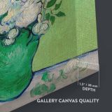 Roses - Green Vase Botanical Floral Painting By Vincent van Gogh canvas wall art - Image 3