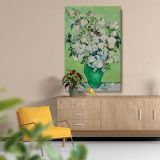 Roses - Green Vase Botanical Floral Painting By Vincent van Gogh canvas wall art - Image 5