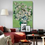 Roses - Green Vase Botanical Floral Painting By Vincent van Gogh canvas wall art - Image 8
