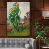 Allotment with Sunflower - Garden Scene Impressionist Landscape By Vincent van Gogh canvas wall art