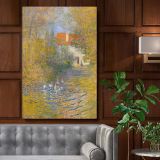 The Geese - Autumn Trees with Ducks Landscape Art By Claude Monet canvas wall art