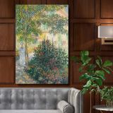 Camille Monet in the Garden at Argenteuil - Outdoor Floral Scene By Claude Monet canvas wall art