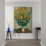 Jerusalem Artichoke Flowers - Elegant Yellow Botanical Painting By Claude Monet canvas wall art - Image 2