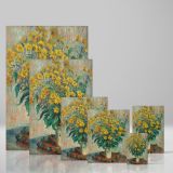 Jerusalem Artichoke Flowers - Elegant Yellow Botanical Painting By Claude Monet canvas wall art - Image 4