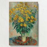 Jerusalem Artichoke Flowers - Elegant Yellow Botanical Painting By Claude Monet canvas wall art - Image 7