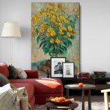 Jerusalem Artichoke Flowers - Elegant Yellow Botanical Painting By Claude Monet canvas wall art - Image 8