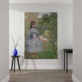 Girl with Dog - Elegant Impressionist Portrait By Claude Monet canvas wall art - Image 2