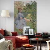 Girl with Dog - Elegant Impressionist Portrait By Claude Monet canvas wall art - Image 8