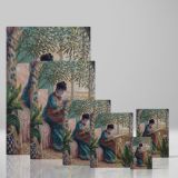Madame Monet Embroidering - Peaceful Domestic Scene By Claude Monet canvas wall art - Image 4