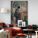 Madame Monet Embroidering - Peaceful Domestic Scene By Claude Monet canvas wall art - Image 8
