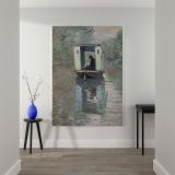 The Studio Boat - Impressionist River Scene By Claude Monet canvas wall art - Image 2