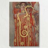 Hygieia - Symbolist Serpent Goddess Portrait By Gustav Klimt canvas wall art - Image 7