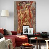 Hygieia - Symbolist Serpent Goddess Portrait By Gustav Klimt canvas wall art - Image 8