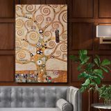 Tree of Life - Elegant Golden Spiral Symbolism By Gustav Klimt canvas wall art